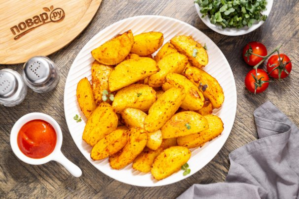 Картофель дольками в духовке